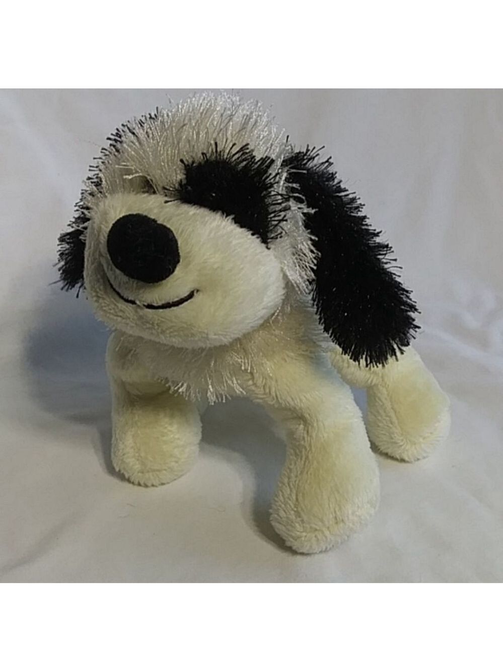Ganz Lil' Kinz Cheeky Dog Plush Toy 8" Black White Stuffed Animal